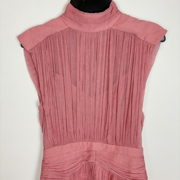 Shona Joy Lauren Sleeveless Ruched Midi Dress in Blush Size 4 - Picture 3 of 16